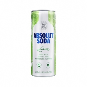 Absolut Soda Lime 10 x 250ml Can