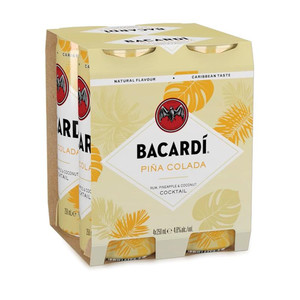 Beer & Cider Drinkland: Bacardi Cocktail Pina Colada Mojito 4 Pack 250ml Can