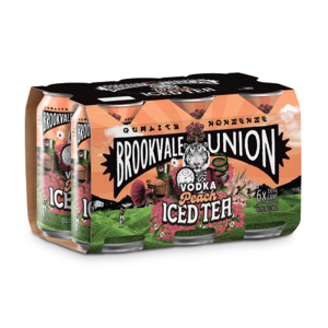 Brookvale Union Vodka Peach Ice Tea 6 x 330ml Can