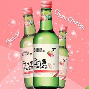 Soju Flavor in Peach 韩国烧酒-水蜜桃口味 4x360ml Bottles 소주
