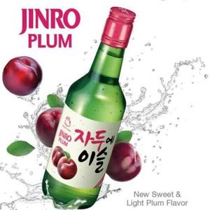 Soju Flavor in Plum 韩国烧酒-黑李子口味 4x360ml Bottles 소주