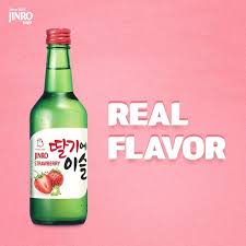 Soju Flavor in Strawberry 韩国烧酒-草莓口味 4x360ml Bottles 소주