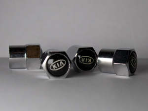 Kia (Original) Style Tyre Valve Cap - Nut Style (Set of 4)
