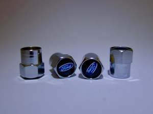 Ford Style Tyre Valve Cap - Nut Style (Set of 4)