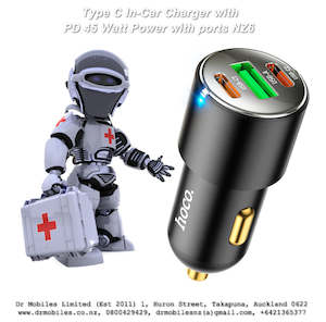 Connection Charging Cables: Type C In-Car Charger with PD 45 Watt Power! Hoco NZ6
