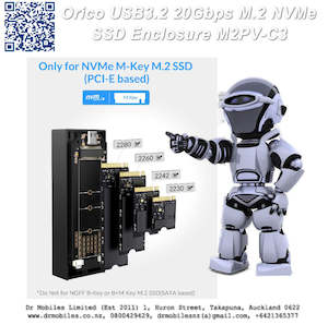 Hard Drives: M.2 NVMe SSD Enclosure.  Orico M2PV-C3, External Storage