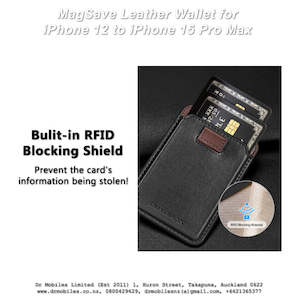 Smartphone Cases Screen Protectors: MagSave Leather Wallet for iPhone 12 to iPhone 15 Pro Max
