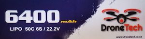 Gannet 2: Dronetech 6400mAh 22.2V 6S Lipo Battery for Gannet Pro+ & Gannet G2 Max/Max+/Black
