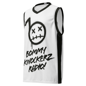 Bommyknockerz: BommyKnockerz - Unisex Basketball Jersey - Bommy Print - (WHITE)