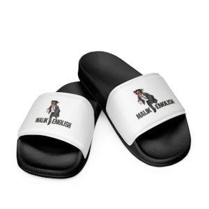 Malik English - Men’s slides (WHITE STRAP)