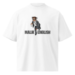 Malik English - Oversized High Neck Tee (WHITE)