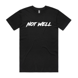 Not Well: NOT WELL - Men's Black Tee Double Print