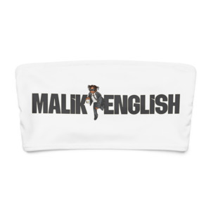 Malik English - Bandeau Bikini Top (White)