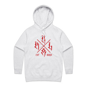Redline Combat Academy: RLCA - Women's White Hoodie - Red logo 3