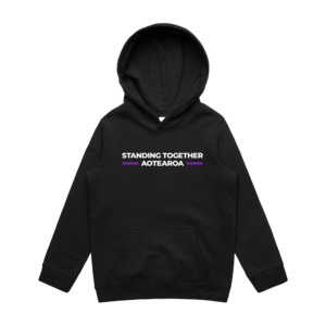 WITH YOU KIDS BLACK HOODIE - STAND AOTEAROA