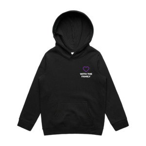 WITH YOU KIDS BLACK HOODIE - WITH FAMILY