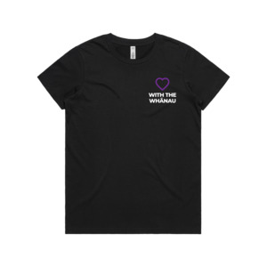 Tees: WITH YOU WOMEN’S BLACK TEE - WITH WHĀNAU