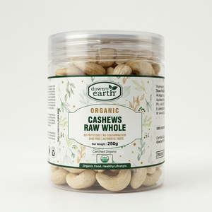 Nuts & Seeds: Cashews Raw Whole Organic 250g (6 pack)