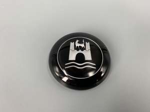 Electrical: Horn Button Black and Silver Beetle 1960-1971
