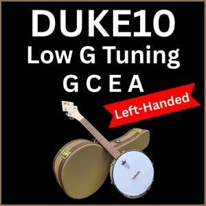 DUKE10-V3 LEFT-HANDED Banjo Ukulele | Hard Case | LOW G Worth Brown Strings