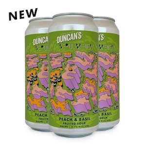 Products: Peach & Basil 복숭아 바질, Fruited Sour, 4 Pack 440ml