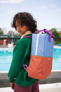 Kids Backpack Large - Badminton Blue + Leather Ball