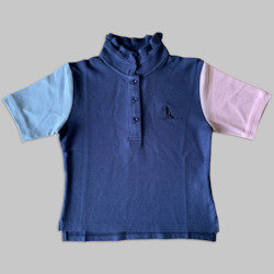 Daisy Ruffle Collar Polo S/S Shirt - Childrens
