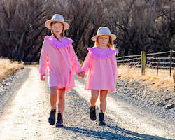 Girls: Linen Millie Frill Dress