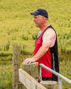 Top: Shearer's Singlet - Red and Black