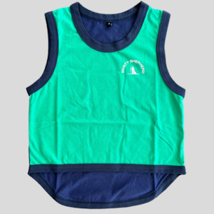 Children's Shearer's Singlet - Green & Navy