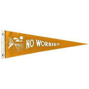 Town Pennants: No Worries PennantNew Zealand | Travel Felt Pennant Flag Banner | Vintage Style | Wall Decor