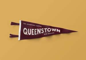 Queenstown Adventure Pennant | New Zealand | Travel Felt Pennants Flag Banner | &hellip;