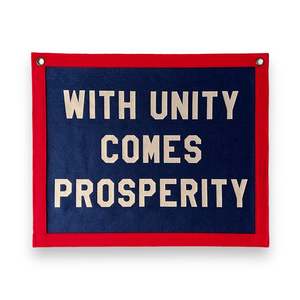 With Unity comes Prosperity Banner | Felt Pennant Flag Banner | Vintage Banner |&hellip;