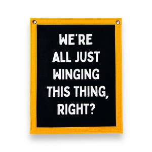 Winging It Banner | Felt Pennant Flag Banner | Vintage Banner | Wall Decor | Wall Hanging