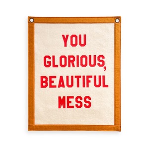Banners: You Glorious Beautiful Mess | Felt Pennant Flag Banner | Vintage Banner | Wall Decor | Wall Hanging