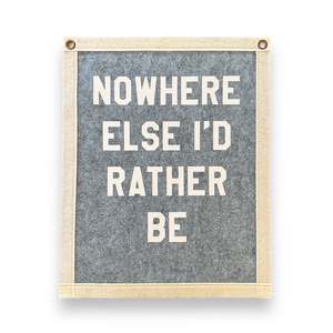 Banners: Nowhere else I'd rather be Banner | Felt Pennant Flag Banner | Vintage Banner | Wall Decor | Wall Hanging
