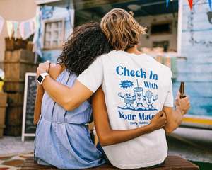 Apparel Clothing: Check in with your Mates T-Shirt | mental health wellness | Unisex Tee