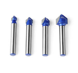 V-groove CNC cutter 90° 6 mm set of 4