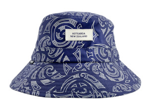 Hats Scarves: Wild Kiwi Bucket Hat - Kowhaiwhai