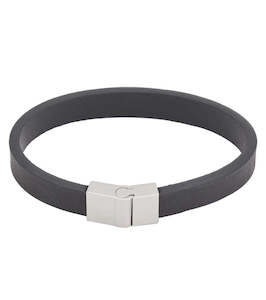 Jewellery For Him: Lewis Leather Bracelet Black