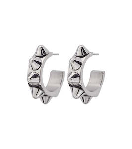 For Your Girlfriend: Peak Creole Earrings Small Steel