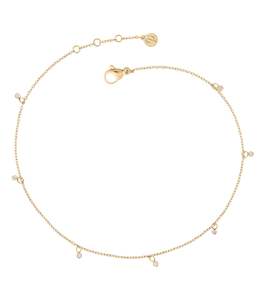 Be Flowerful: Summer Beads Chain Anklet White Gold