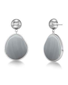 Agatha Earrings L Grey Steel