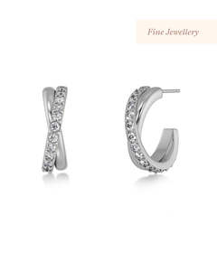 Earrings: Twin Hoops Silver