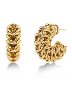 Earrings: Palazzo Chain Hoops Gold