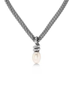 Pearls: Swivel Necklace Pearl L Steel