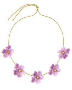 Necklaces: Wildflower Necklace Fuchsia Gold