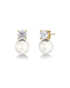 Pearls: Luna Studs Large Gold