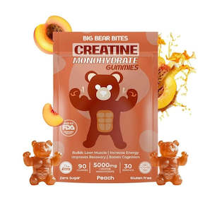 Creatine: Big Bear Bites Creatine Monohydrate Gummies - Peach (90 Gummies)
