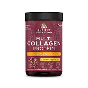 Collagen Protein: Ancient Nutrition Multi Collagen Protein Gut Restore - Lemon Ginger (273.6g)